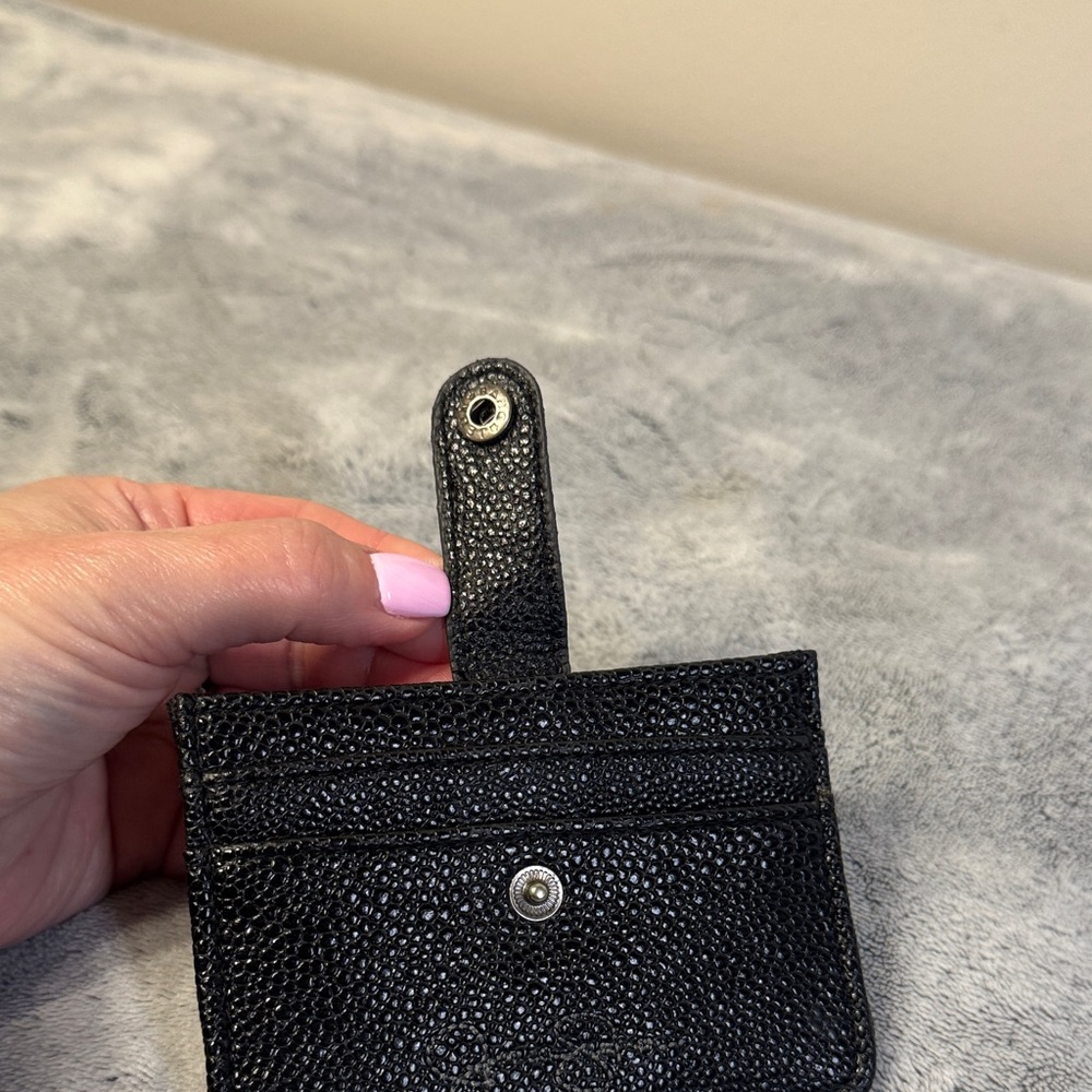 Jessica Simpson Black Pebbled Leather Cardholder - Picture 4 of 6